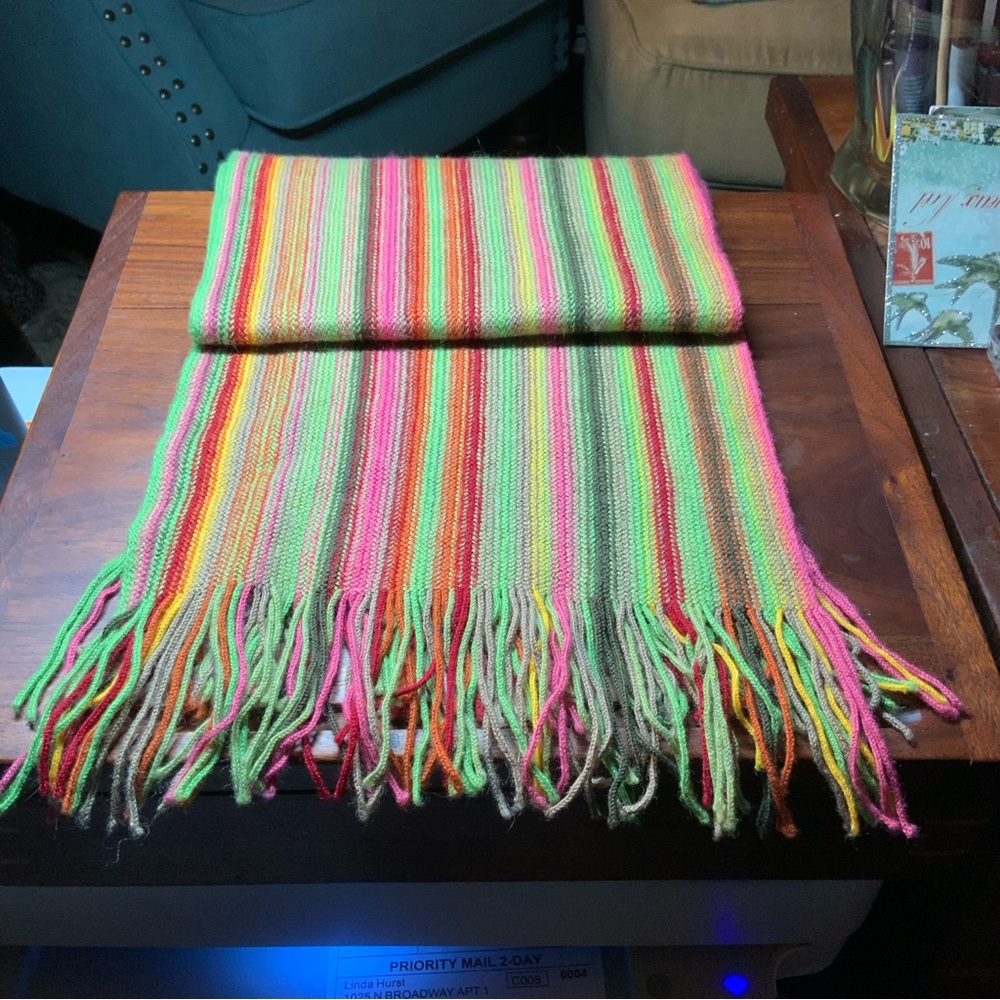 Barbarossa Very Long Luxury Italian multi-colored woven 10" H x 67" W scarf